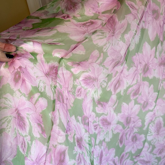 Mac Duggal NEW with Tags attached size 8 chiffon Pink Floral Strapless gown $598 - Picture 5 of 16